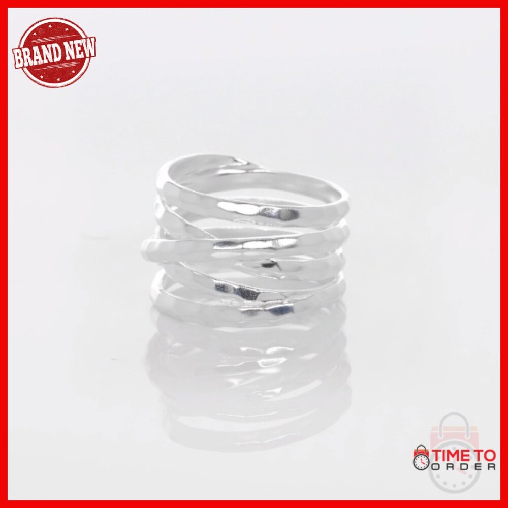 Sterling Silver Stackable Band Ring Size 10 Textu… - image 7